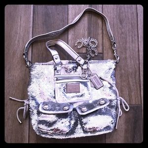 Coach Poppy Silver Sequins